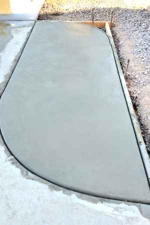 Newly installed driveway addition