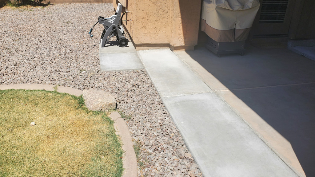 Completed patio with concrete work by Cornerstone Concrete